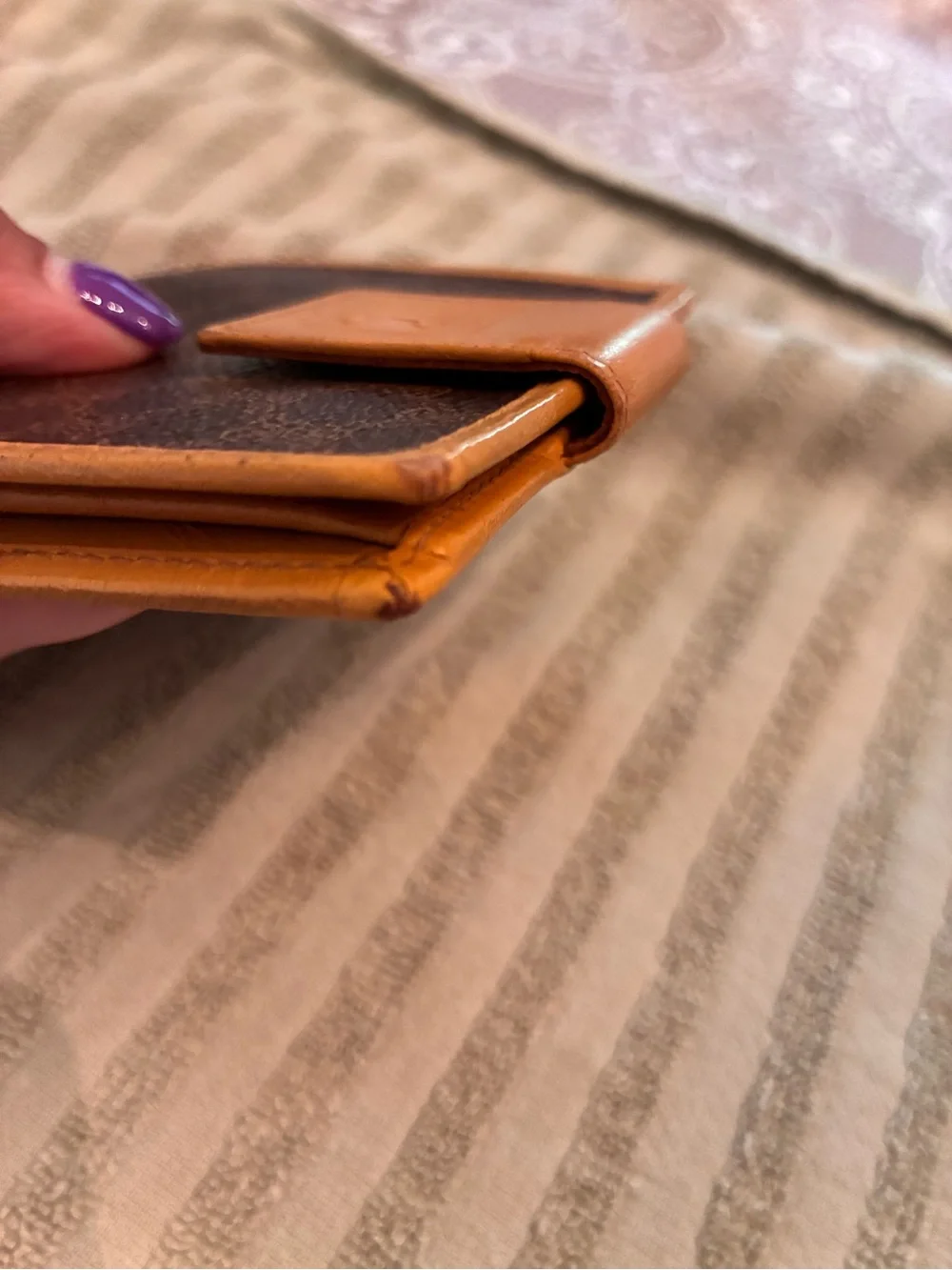 Celine Macadam Dark Brown & Tan Signature Compact Wallet